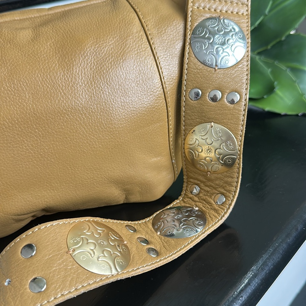 Free People Tan Leather Crossbody Belt Bag with Studded Strap - Picture 4 of 14